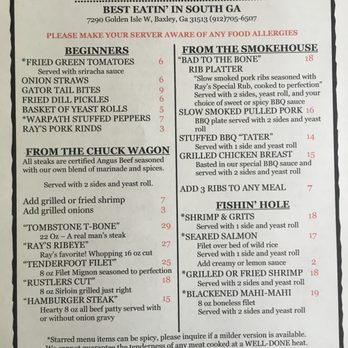 Ray's Steak and Ribs - New menu 2018 front page - Steakhouses Near Me - Baxley, Georgia Ray's Steak and Ribs - New menu 2018 front page - Steakhouses Near Me - Baxley, Georgia
