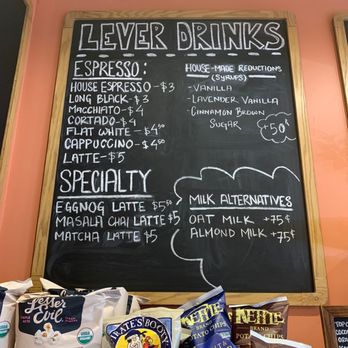 Lever Coffee - Menu 1/22 - Coffee & Tea Near Me - Alamo, California
