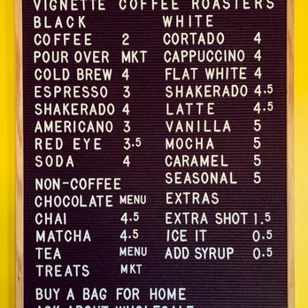 Vignette Coffee - Drink menu - Coffee Roasteries Near Me - Greensboro, North Carolina Vignette Coffee - Drink menu - Coffee Roasteries Near Me - Greensboro, North Carolina