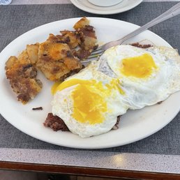 Home made has with eggs