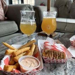 Chopped chicken cheese and yucca fries