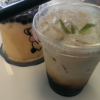 Moo Moo - Mint mojito coffee and mango slush waiting for boba to move - Coffee & Tea Near Me - Elk Grove, California Moo Moo - Mint mojito coffee and mango slush waiting for boba to move - Coffee & Tea Near Me - Elk Grove, California