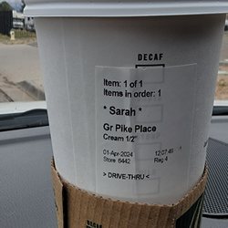 Starbucks - I don't like coffee and who is Sarah?