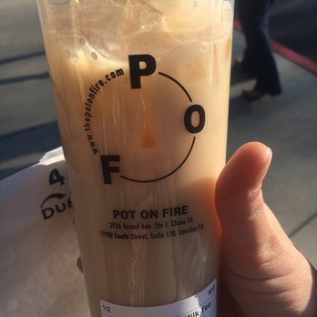 Pot on Fire - Chino, CA - "Wintermelon" milk tea. Tasted like sugar water with some milk. - Hot Pot Near Me - Chino, California Pot on Fire - Chino, CA - "Wintermelon" milk tea. Tasted like sugar water with some milk. - Hot Pot Near Me - Chino, California