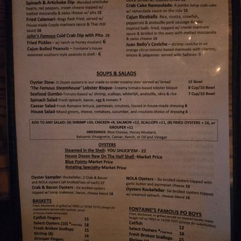 Fontaine's Oyster House - Menu - Seafood Near Me - Atlanta, Georgia Fontaine's Oyster House - Menu - Seafood Near Me - Atlanta, Georgia