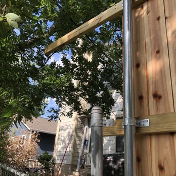 Full Nelson Landscapes - Uncut stringer boards left protruding into our neighbors yard. - Landscaping Near Me - Round Rock, Texas Full Nelson Landscapes - Uncut stringer boards left protruding into our neighbors yard. - Landscaping Near Me - Round Rock, Texas