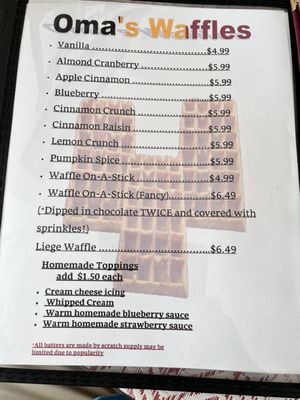 Menu photo 3 Oma's Waffle Diner Greenwich, OH Menu photo 3 Oma's Waffle Diner Greenwich, OH