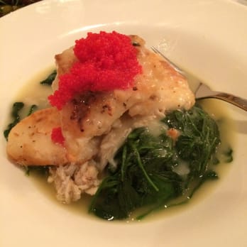 Fiona's Ristorante - Chilean sea bass special with caviar, crab meat, and spinach - Italian Near Me - Midland Park, New Jersey Fiona's Ristorante - Chilean sea bass special with caviar, crab meat, and spinach - Italian Near Me - Midland Park, New Jersey