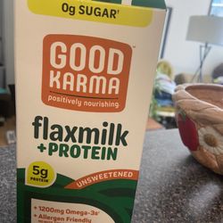 Ralphs - Good Karma flax milk. Has protein, omega 3 and vitamin D, B12, A.