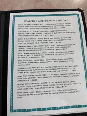 Menu photo 1 Pondfield Cafe Bronxville, NY Menu photo 1 Pondfield Cafe Bronxville, NY