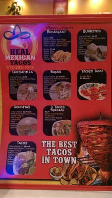 Menu photo 2 Real Mexican Tacos Mesquite, TX Menu photo 2 Real Mexican Tacos Mesquite, TX