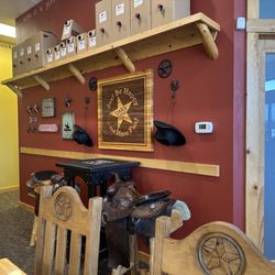 Cabin Coffee - Love the saddle chairs. So unique