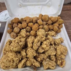 Sharks Fish & Chicken - Soft fried gizzards and okra.