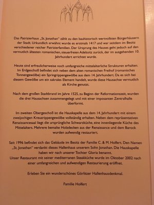 Menu photo 3 Patrizierhaus St. Jonathan Görlitz, SN