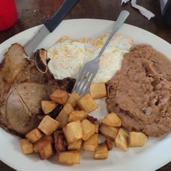 Mi Pueblo Viejo - Pork chop and Egg. Breakfast served all day