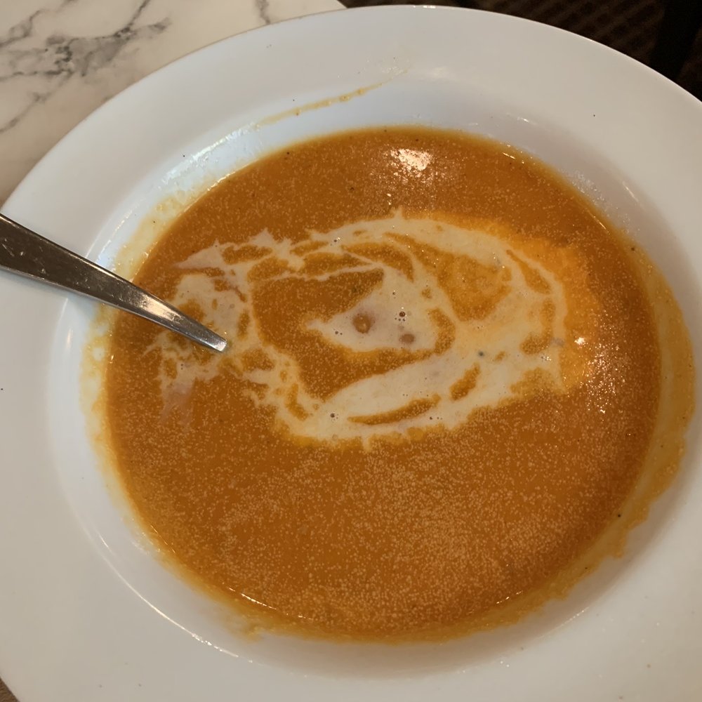 The Mint - Lobster & Saffron Bisque- lots of lobster, but kind of on the salty side - Indian Near Me - Princeton, New Jersey The Mint - Lobster & Saffron Bisque- lots of lobster, but kind of on the salty side - Indian Near Me - Princeton, New Jersey