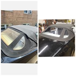 American Auto Upholstery - Mercedes-Benz SL500 replace rear plastic windows.