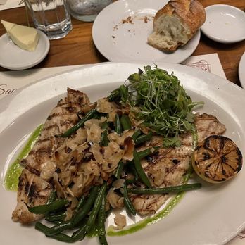 Sage Bistro Moderne - Branzino with almonds, onions & green beans - French Near Me - Woodbury, New York Sage Bistro Moderne - Branzino with almonds, onions & green beans - French Near Me - Woodbury, New York
