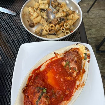 Carmelina's - Baked Mushroom Rigatoni and Mimmo 's Baked Meatballs - Italian Near Me - Boston, Massachusetts Carmelina's - Baked Mushroom Rigatoni and Mimmo 's Baked Meatballs - Italian Near Me - Boston, Massachusetts