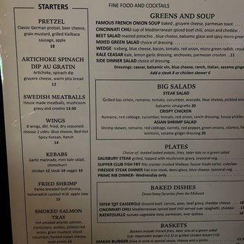Fireside Burien - September 2022 menu - Cocktail Bars Near Me - Burien, Washington