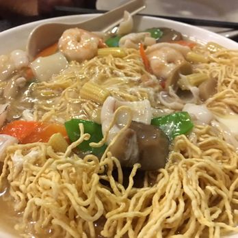 Penang - Crispy Noodle Cantonese Style with Gravy - Malaysian Near Me - Boston, Massachusetts Penang - Crispy Noodle Cantonese Style with Gravy - Malaysian Near Me - Boston, Massachusetts