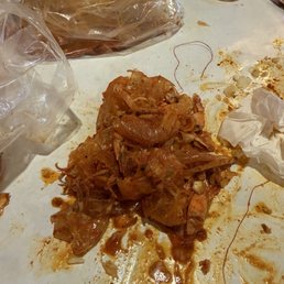 Supposedly a pound of shrimp Supposedly a pound of shrimp