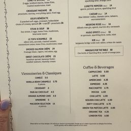 Brunch menu