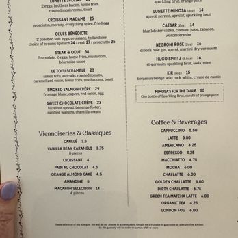 Café Lunette - Brunch menu - French Near Me - Halifax, Nova Scotia