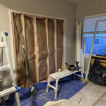 Guerreros Contracting - Closing the entrance from old back patio into our new mudroom. - Fireplace Services Near Me - Hudson, Colorado