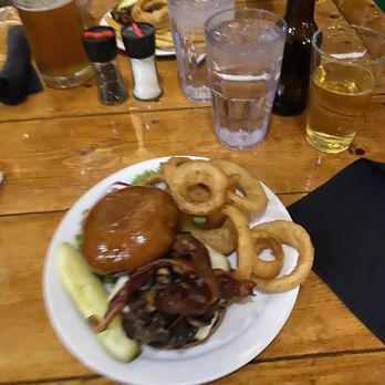 Broken Oar Restaurant - "Westwater" Burger (close), Miners Cabin burger (far). Apologies for the bad photo. - American Near Me - Moab, Utah