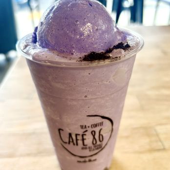 Cafe 86 - Ube Monster Milkshake! So so good! - Desserts Near Me - Los Angeles, California