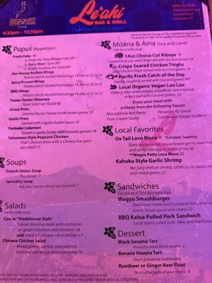 Menu photo 5 Leahi Bar & Grill Honolulu, HI Menu photo 5 Leahi Bar & Grill Honolulu, HI