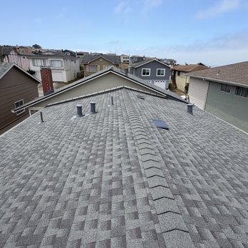 NC Roofing Solution - GAF asphalt-shingle roof replacement, overlooking the lower roof top. - Roofing Near Me - Walnut Creek, California