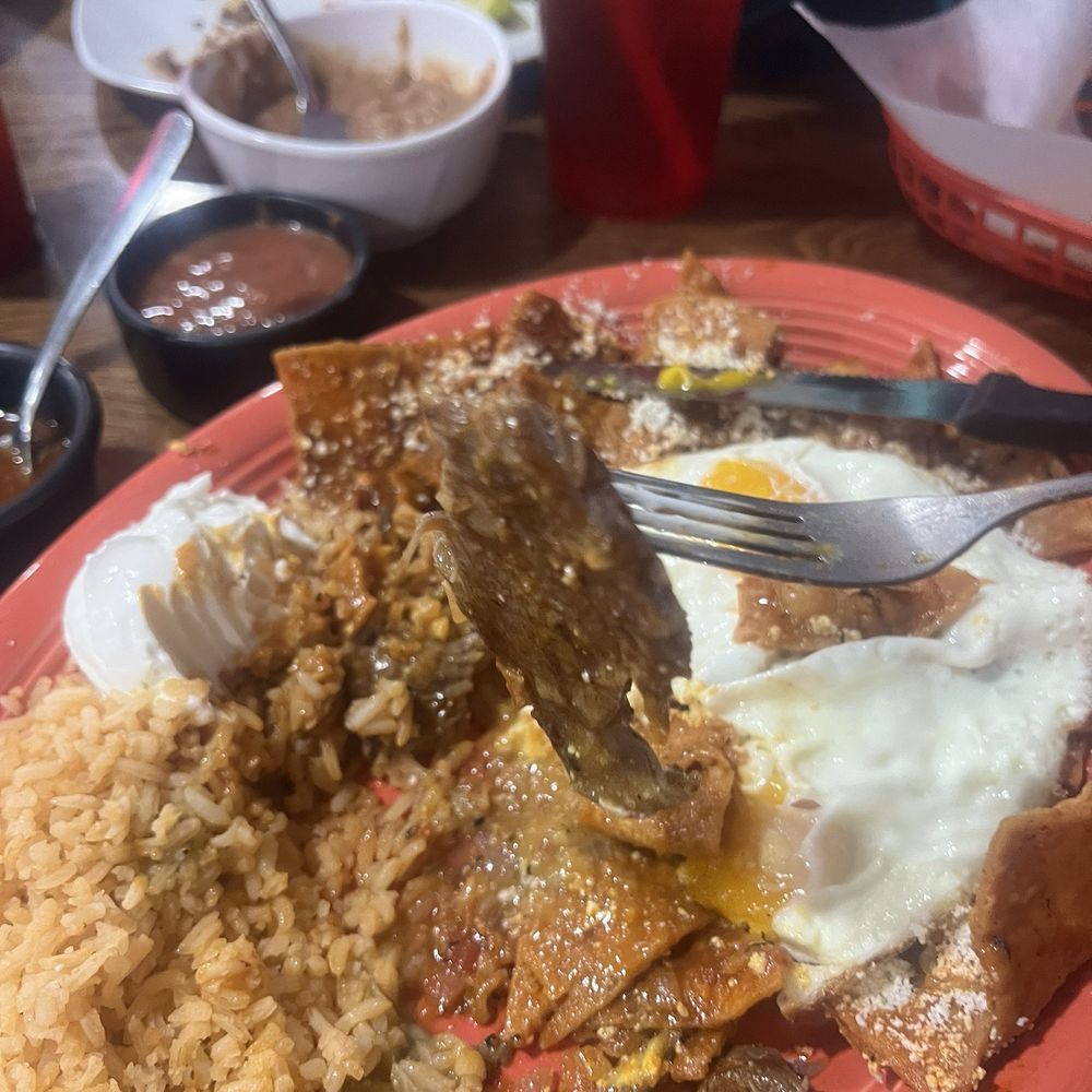 Little tiny piece of meat for $5 added to my chilaquiles Little tiny piece of meat for $5 added to my chilaquiles