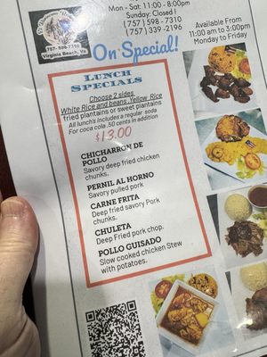 Menu photo 1 El Borincano Restaurant Virginia Beach, VA