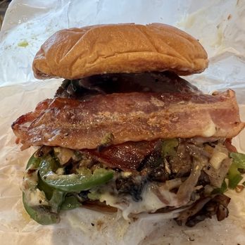 Smashburger - Double Truffle Mushroom Burger(I added bacon, extra Truffle Mayo, jalapeños & grilled onions)! - Burgers Near Me - Schaumburg, Illinois