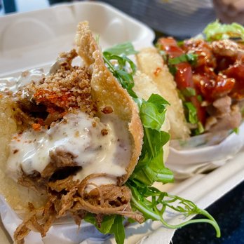 Koja Kitchen - Braised Pork Koja (left) & Chicken Koja (right) - Asian Fusion Near Me - Santa Clara, California Koja Kitchen - Braised Pork Koja (left) & Chicken Koja (right) - Asian Fusion Near Me - Santa Clara, California