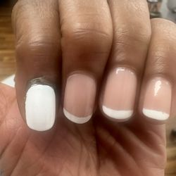 Frenchies Modern Nail Care Santa Barbara - French with a bruised finger coverup