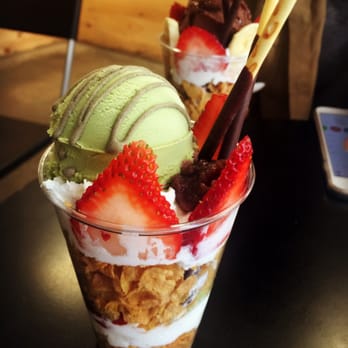 Millie Creperie - Green tea parfait. $7 I believe - Creperies Near Me - Toronto, Ontario