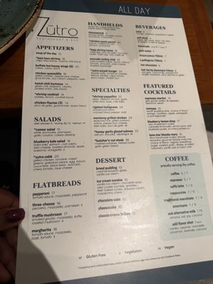 Menu photo 2 Zutro Restaurant & Bar Houston, TX