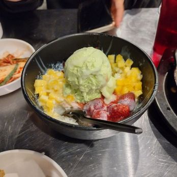 Koreatown - I think this is a Matcha Ice cream bowl w/ Coconut. I got it free for my birthday! - Korean Near Me - Mesa, Arizona Koreatown - I think this is a Matcha Ice cream bowl w/ Coconut. I got it free for my birthday! - Korean Near Me - Mesa, Arizona