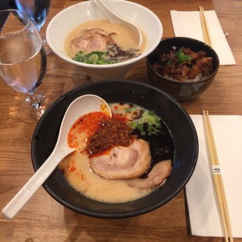 Ippudo Berkeley - Got the Karaga spicy ($16) and hers Shiromaru classic ($14).  Chasu rice $5 side  10/17 - Ramen Near Me - Berkeley, California