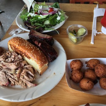 City Barbeque - Pulled pork, ribs, salad, hush puppies (they're amazing!) - Barbeque Near Me - Columbus, Ohio City Barbeque - Pulled pork, ribs, salad, hush puppies (they're amazing!) - Barbeque Near Me - Columbus, Ohio