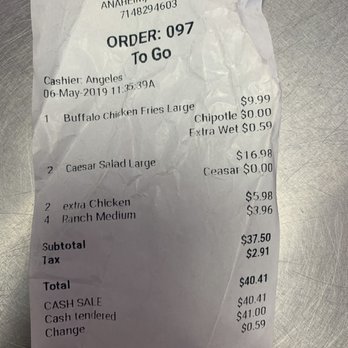 Wingsaholic - Receipt for proof it was them - Chicken Wings Near Me - Anaheim, California Wingsaholic - Receipt for proof it was them - Chicken Wings Near Me - Anaheim, California