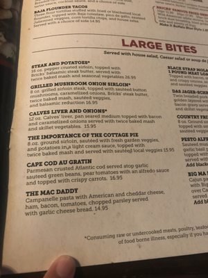 Menu photo 8 Bricks on Boundary Beaufort, SC