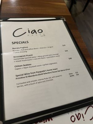 Menu photo 1 Ciao Pasta San Juan Capistrano, CA