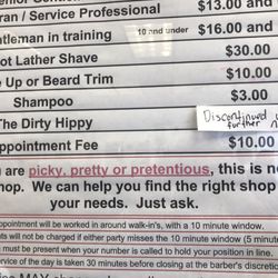 The Classic Gentleman - Dirty hippies may have to wait to get services here..