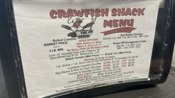 Menu photo 6 Crawfish Shack Crosby, TX Menu photo 6 Crawfish Shack Crosby, TX