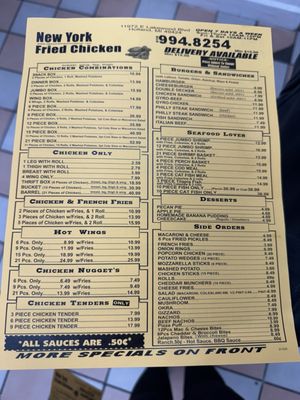 Menu photo 1 New York Fried Chicken Holland, MI Menu photo 1 New York Fried Chicken Holland, MI