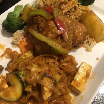 55 Thai Kitchen - Pad Thai- modified because I don't like onion or bean sprouts or egg lol and the massaman curry as is - Thai Near Me - San Diego, California